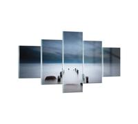 Cuadro Sobre Vidrio 125x70cm Cuadros Pared Rompeolas Niebla Noche Wall Art