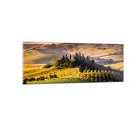 Cuadro Sobre Vidrio 140x50cm Cuadros Pared Agricultura granja toscana viña Art