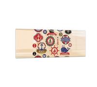 Cuadro Sobre Vidrio 140x50cm Cuadros Pared Ancla bandera insignia barco Wall Art