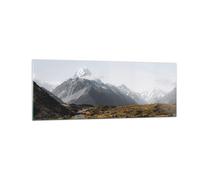 Cuadro Sobre Vidrio 140x50cm Cuadros Pared Camino Montaña Cumbres Wall Art