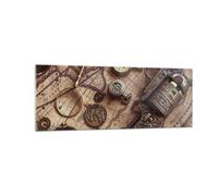 Cuadro Sobre Vidrio 140x50cm Cuadros Pared Cartografía Vintage Brújula Wall Art