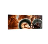 Cuadro Sobre Vidrio 140x50cm Cuadros Pared Cisnes Noche Amor Wall Art Prints