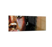 Cuadro Sobre Vidrio 140x50cm Cuadros Pared Empasto Retrato Africano Wall Art