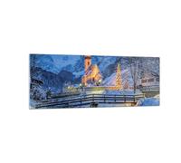 Cuadro Sobre Vidrio 140x50cm Cuadros Pared Festivo Iglesia Nieve Wall Art Prints