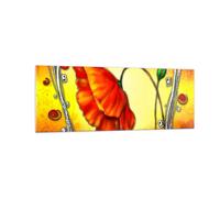 Cuadro Sobre Vidrio 140x50cm Cuadros Pared Flor líneas marcas Wall Art Prints