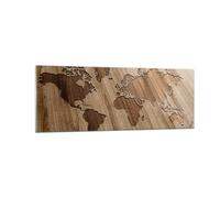 Cuadro Sobre Vidrio 140x50cm Cuadros Pared geografía globo mapa Wall Art Prints