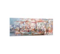 Cuadro Sobre Vidrio 140x50cm Cuadros Pared Isla Barcos Puerto Wall Art Prints