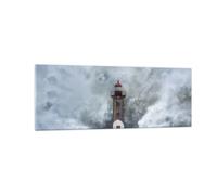 Cuadro Sobre Vidrio 140x50cm Cuadros Pared Linterna Mar Tormenta Wall Art Prints