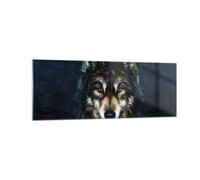 Cuadro Sobre Vidrio 140x50cm Cuadros Pared Lobo Oscuro Gráficos Wall Art Prints