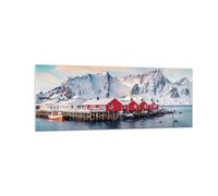 Cuadro Sobre Vidrio 140x50cm Cuadros Pared Lofoten Aldea Pesca Wall Art Prints