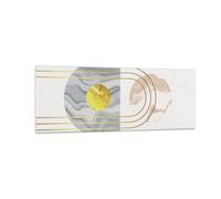 Cuadro Sobre Vidrio 140x50cm Cuadros Pared moderno dorado abstracto Wall Art