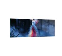 Cuadro Sobre Vidrio 140x50cm Cuadros Pared Mujer misterio noche bosque Wall Art