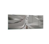 Cuadro Sobre Vidrio 140x50cm Cuadros Pared Mujer modelo rayas las emociones Art