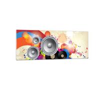 Cuadro Sobre Vidrio 140x50cm Cuadros Pared Música resumen composiciónación Art