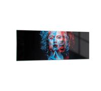Cuadro Sobre Vidrio 140x50cm Cuadros Pared Negro Mujer Emociones Wall Art Prints