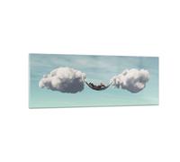 Cuadro Sobre Vidrio 140x50cm Cuadros Pared Nubes Hamaca Descanso Wall Art Prints