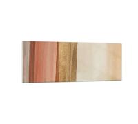 Cuadro Sobre Vidrio 140x50cm Cuadros Pared Oro Abstracción Líneas Wall Art