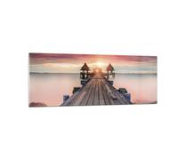 Cuadro Sobre Vidrio 140x50cm Cuadros Pared Puente Madera Paseo Wall Art Prints
