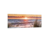Cuadro Sobre Vidrio 140x50cm Cuadros Pared Sol Playa Aves Wall Art Prints Decor