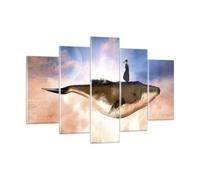 Cuadro Sobre Vidrio 150x100cm Cuadros Pared Ballena Mujer Cielo Wall Art Prints