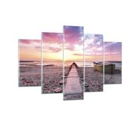 Cuadro Sobre Vidrio 150x100cm Cuadros Pared Barco Playa Cielo Wall Art Prints