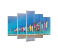 Cuadro Sobre Vidrio 150x100cm Cuadros Pared Barco Playa Perspectiva Wall Art