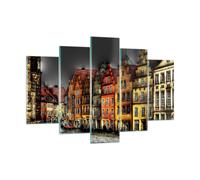 Cuadro Sobre Vidrio 150x100cm Cuadros Pared Colorido casas monumentos históricos