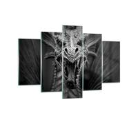 Cuadro Sobre Vidrio 150x100cm Cuadros Pared Dragón criatura escalas Wall Art