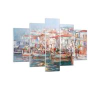 Cuadro Sobre Vidrio 150x100cm Cuadros Pared Isla Barcos Puerto Wall Art Prints