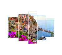 Cuadro Sobre Vidrio 150x100cm Cuadros Pared Italia costa roca paisaje Wall Art