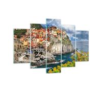 Cuadro Sobre Vidrio 150x100cm Cuadros Pared Italia costa roca paisaje Wall Art