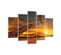 Cuadro Sobre Vidrio 150x100cm Cuadros Pared Palma Paisaje Sol Wall Art Prints