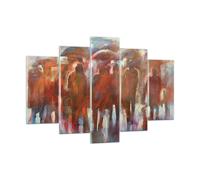 Cuadro Sobre Vidrio 150x100cm Cuadros Pared Paraguas Personas Artesanía Wall Art