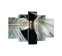 Cuadro Sobre Vidrio 150x100cm Cuadros Pared Pluma Romántico Matrimonio Wall Art
