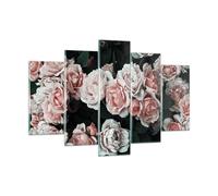 Cuadro Sobre Vidrio 150x100cm Cuadros Pared rosas flores hojas Wall Art Prints