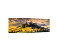 Cuadro Sobre Vidrio 160x50cm Cuadros Pared Agricultura granja toscana viña Art