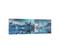Cuadro Sobre Vidrio 160x50cm Cuadros Pared Amanecer Polar Montañas Wall Art