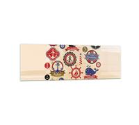 Cuadro Sobre Vidrio 160x50cm Cuadros Pared Ancla bandera insignia barco Wall Art