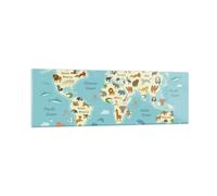 Cuadro Sobre Vidrio 160x50cm Cuadros Pared Animales El Mundo Mapa Wall Art