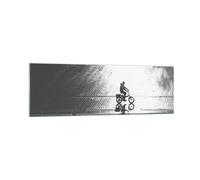 Cuadro Sobre Vidrio 160x50cm Cuadros Pared Blanco Y Negro Ciclista Soledad Art