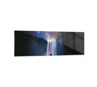 Cuadro Sobre Vidrio 160x50cm Cuadros Pared Cascada Las Estrellas Meditación Art