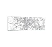 Cuadro Sobre Vidrio 160x50cm Cuadros Pared Ciudad Mapa Roma Wall Art Prints