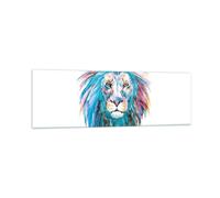 Cuadro Sobre Vidrio 160x50cm Cuadros Pared Colorido león melena Wall Art Prints