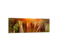 Cuadro Sobre Vidrio 160x50cm Cuadros Pared Croacia parque nacional cascada Art