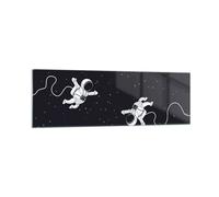 Cuadro Sobre Vidrio 160x50cm Cuadros Pared Dibujos animados astronautas cosmos