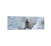 Cuadro Sobre Vidrio 160x50cm Cuadros Pared Linterna Mar Tormenta Wall Art Prints