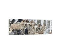 Cuadro Sobre Vidrio 160x50cm Cuadros Pared Manada Lobos Invierno Wall Art Prints