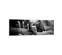 Cuadro Sobre Vidrio 160x50cm Cuadros Pared Manos Tolerancia Comunidad Wall Art