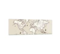 Cuadro Sobre Vidrio 160x50cm Cuadros Pared Mapa Mundo clásico continentes Art