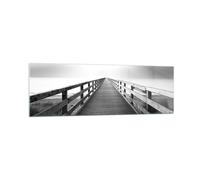 Cuadro Sobre Vidrio 160x50cm Cuadros Pared Muelle Perspectiva Blanco Y Negro Art